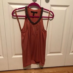 BCBG Maxazria embellished neck tank in copper